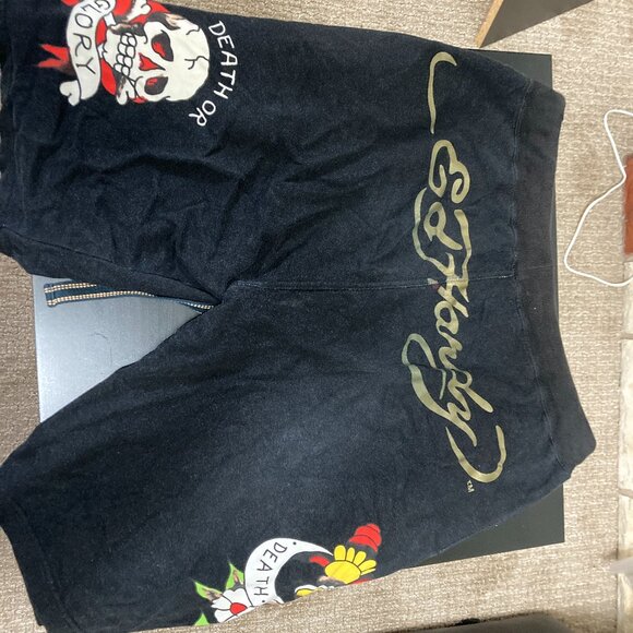 Vintage Ed Hardy Sweatpants-Style Shorts Y2K Size S Excellent Condition - Picture 1 of 7